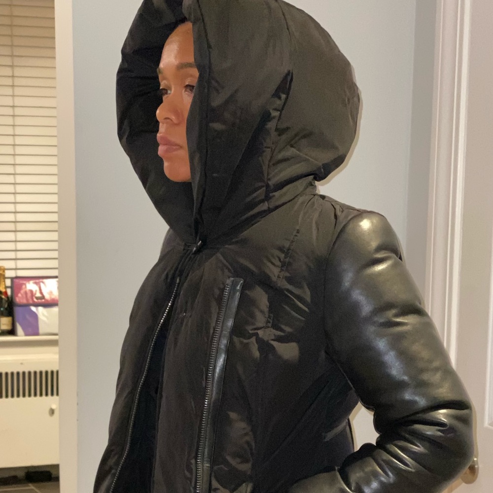 Mackage Down Parka Jacket with leather sleeves - Picture 2 of 10